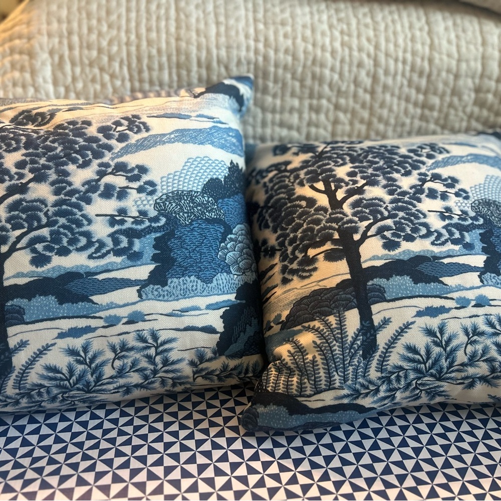 Blue and White Decorative Throw Pillows